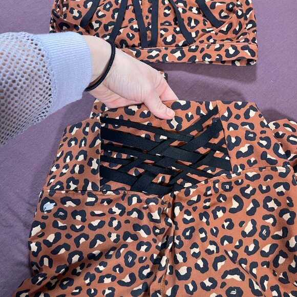 NWOT Power Hold by Fabletics - Brown Cheetah Set Small Bra and leggings - Picture 3 of 5